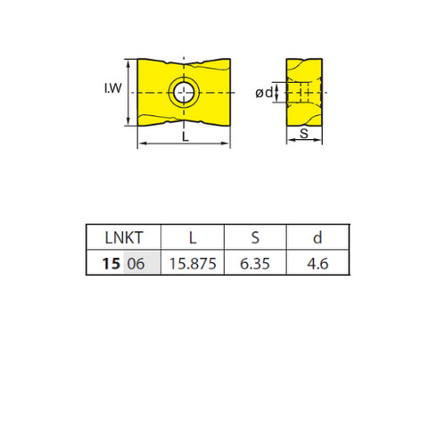 Πλακίδιο φρεζοκεφαλής LNKT1506EN-ZR, ZCC CT